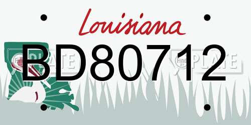 BD80712 Louisiana License Plate