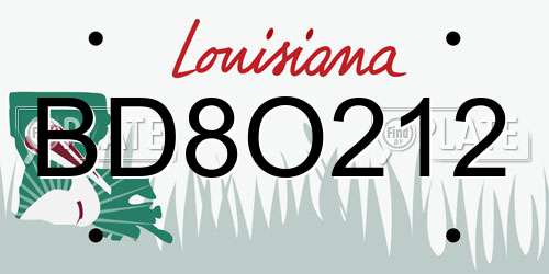 BD8O212 Louisiana License Plate