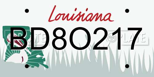 BD8O217 Louisiana License Plate