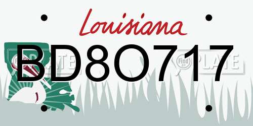BD8O717 Louisiana License Plate