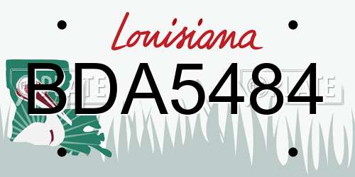 BDA5484 Louisiana License Plate