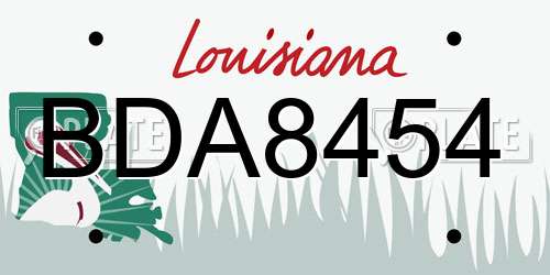 BDA8454 Louisiana License Plate