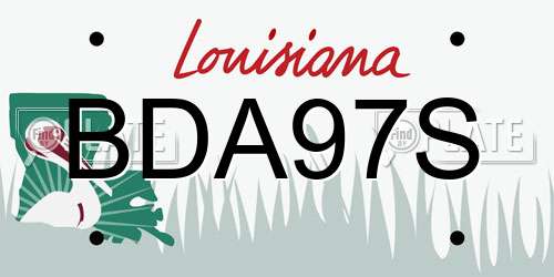 BDA97S Louisiana License Plate