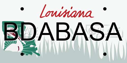BDABASA Louisiana License Plate