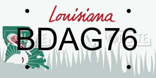 BDAG76 Louisiana License Plate