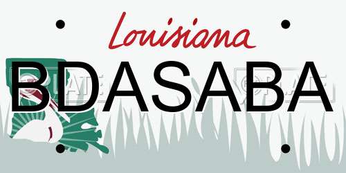BDASABA Louisiana License Plate
