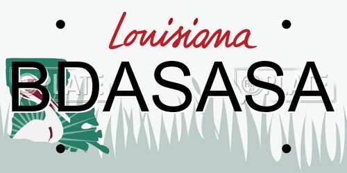 BDASASA Louisiana License Plate