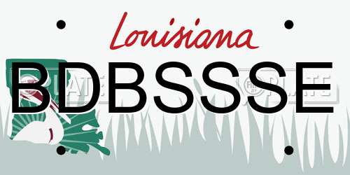 BDBSSSE Louisiana License Plate