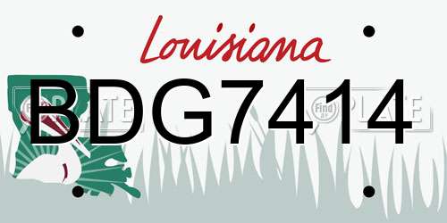 BDG7414 Louisiana License Plate