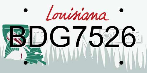 BDG7526 Louisiana License Plate