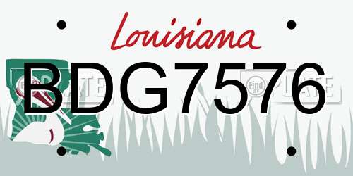 BDG7576 Louisiana License Plate