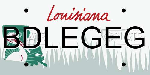 BDLEGEG Louisiana License Plate