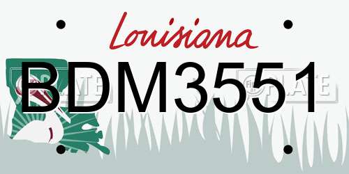 BDM3551 Louisiana License Plate