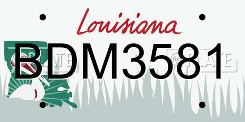 BDM3581 Louisiana License Plate