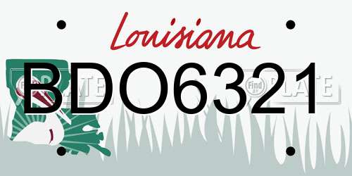 BDO6321 Louisiana License Plate