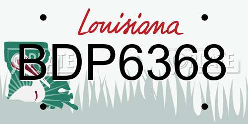 BDP6368 Louisiana License Plate