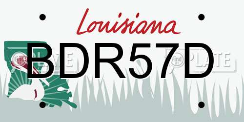 BDR57D Louisiana License Plate
