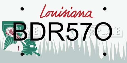 BDR57O Louisiana License Plate