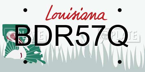 BDR57Q Louisiana License Plate