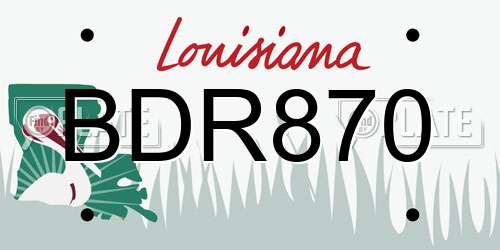 BDR870 Louisiana License Plate
