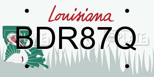 BDR87Q Louisiana License Plate