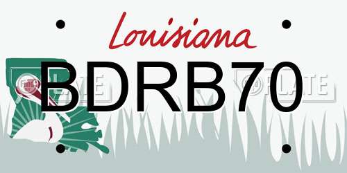 BDRB70 Louisiana License Plate