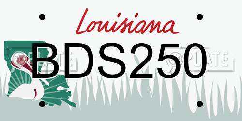 BDS250 Louisiana License Plate