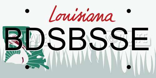 BDSBSSE Louisiana License Plate