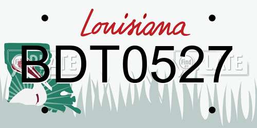 BDT0527 Louisiana License Plate