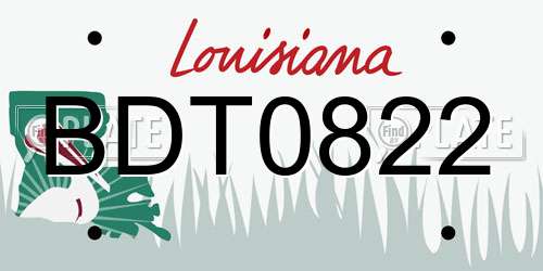 BDT0822 Louisiana License Plate