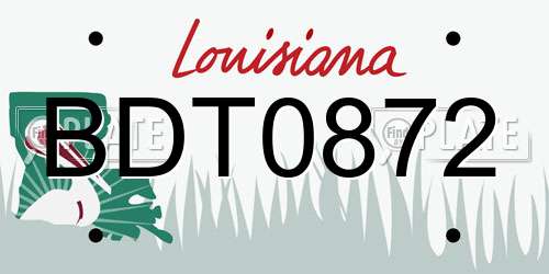 BDT0872 Louisiana License Plate