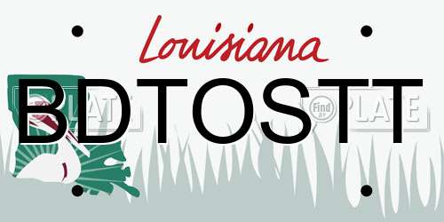 BDTOSTT Louisiana License Plate