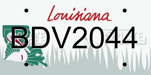BDV2044 Louisiana License Plate