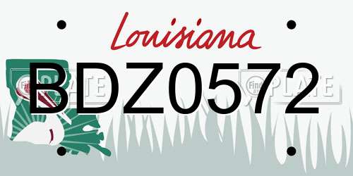 BDZ0572 Louisiana License Plate