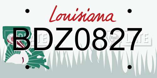 BDZ0827 Louisiana License Plate