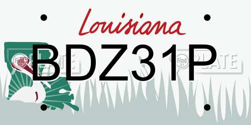 BDZ31P Louisiana License Plate