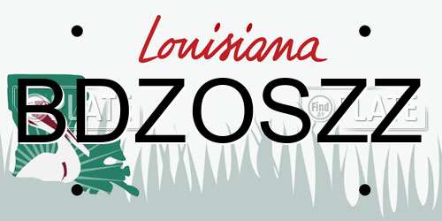 BDZOSZZ Louisiana License Plate