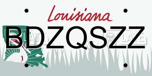 BDZQSZZ Louisiana License Plate