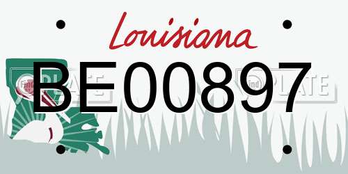 BE00897 Louisiana License Plate