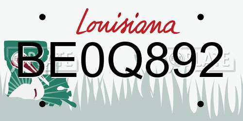 BE0Q892 Louisiana License Plate