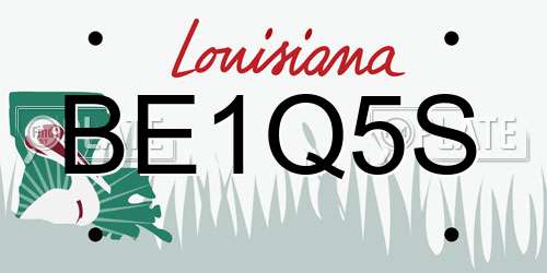 BE1Q5S Louisiana License Plate