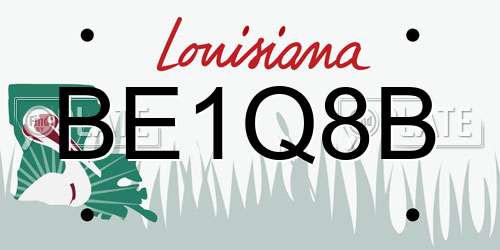 BE1Q8B Louisiana License Plate