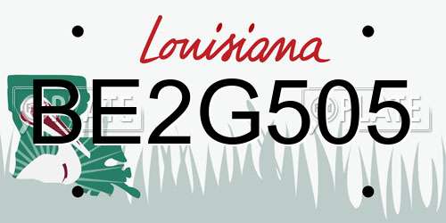 BE2G505 Louisiana License Plate