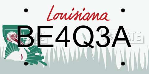 BE4Q3A Louisiana License Plate