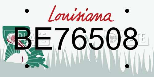 BE76508 Louisiana License Plate