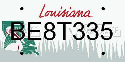 BE8T335 Louisiana License Plate