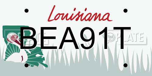 BEA91T Louisiana License Plate