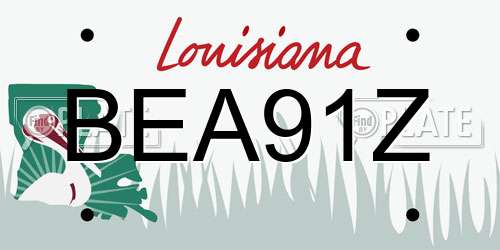 BEA91Z Louisiana License Plate