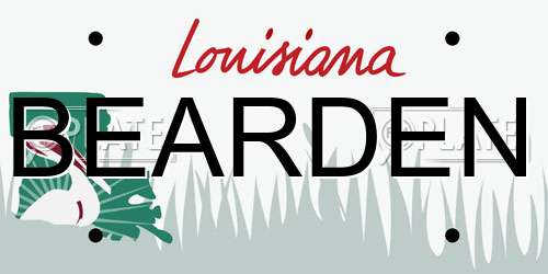 BEARDEN Louisiana License Plate