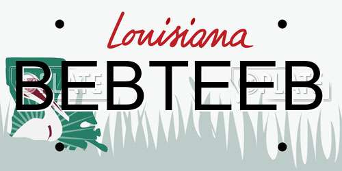 BEBTEEB Louisiana License Plate